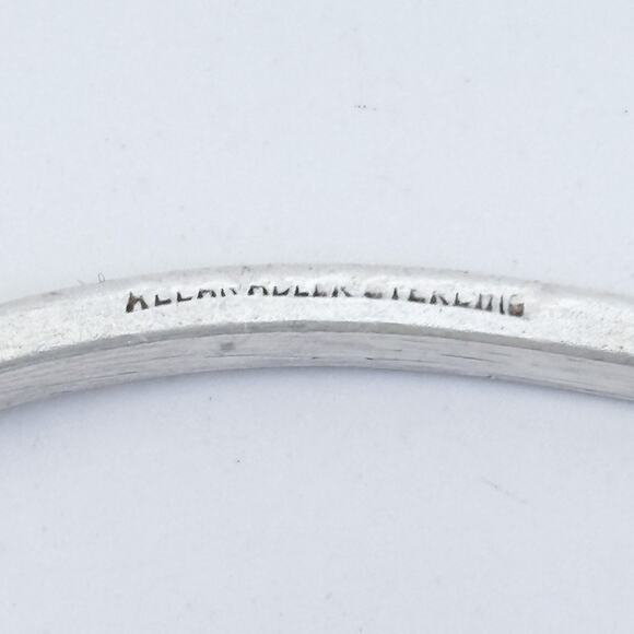 Vintage Sterling Silver Allan Adler Chinese Prosperity Symbol Bangle Bracelet 8" - Picture 4 of 8